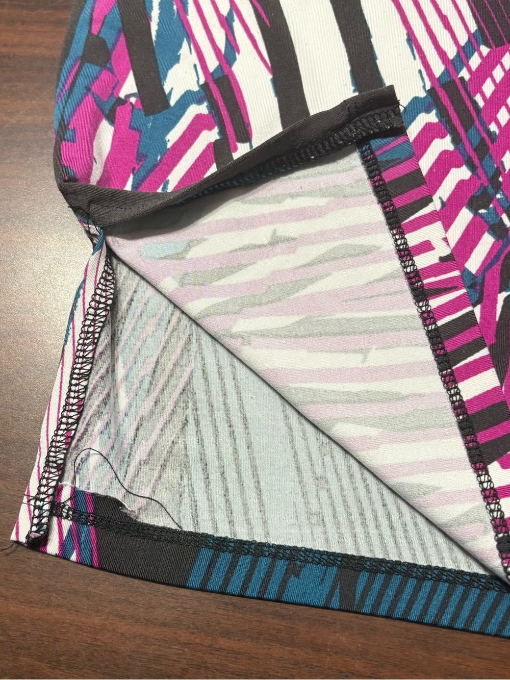 Dana-Montane V-Neck Long Sleeve Top in Teal and Purple Print - Picture 5 of 10